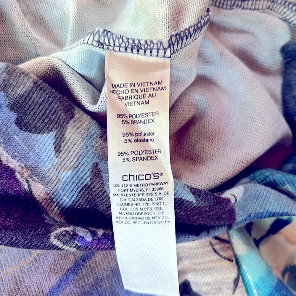 Chico’s Size 3 (XL) Long Sleeve Floral Women’s Top - Picture 5 of 7